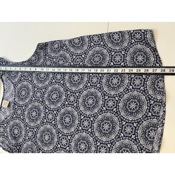 Faded Glory Womens 1X Blue Medallion Print Sleeveless Tank Shell Top Plus - Picture 5 of 6